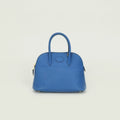 Hermes Bolide Mini 16 Shoulder Bag Courchevel Blue France Bleu Gold 2-Way