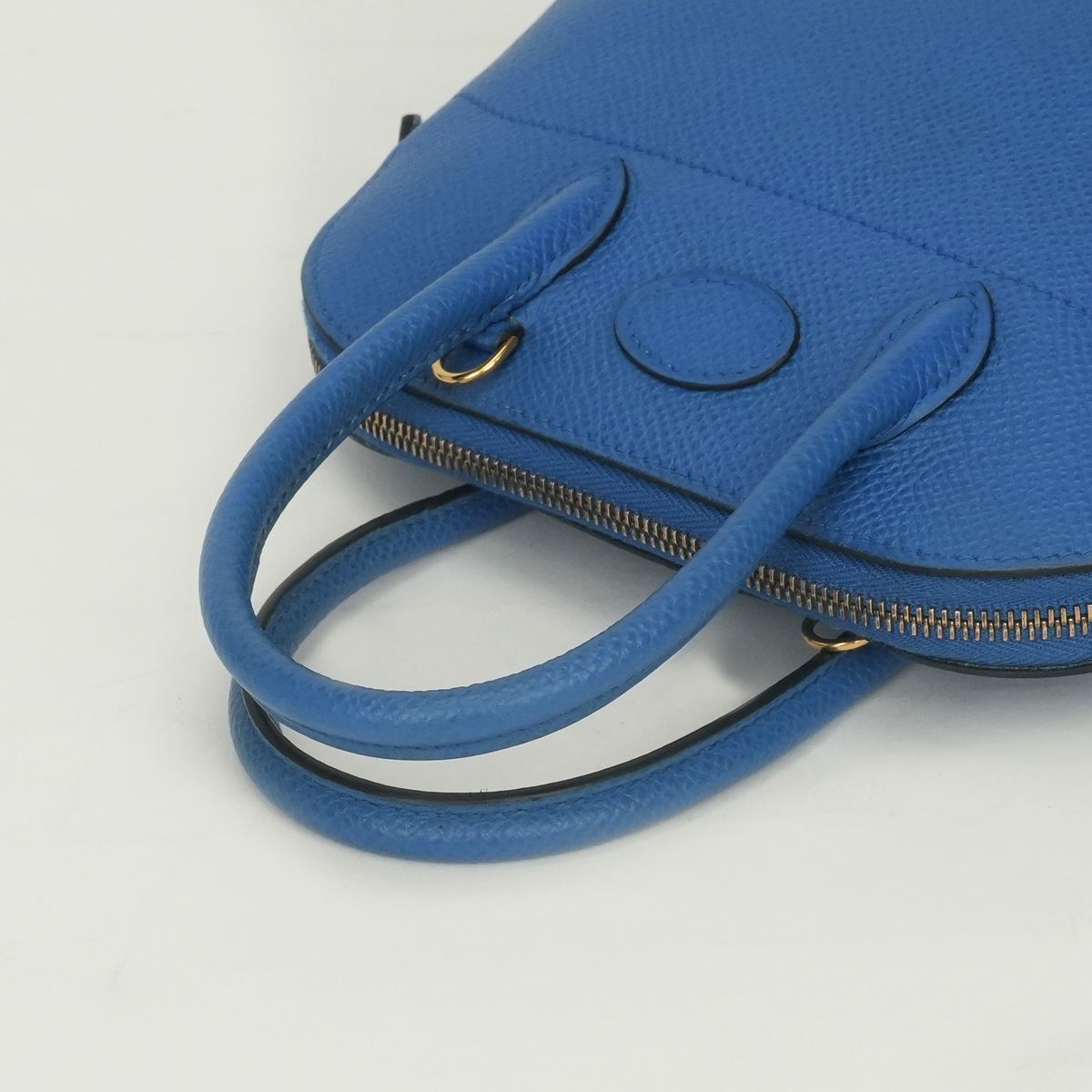 Hermes Bolide Mini 16 Shoulder Bag Courchevel Blue France Bleu Gold 2-Way — view 4