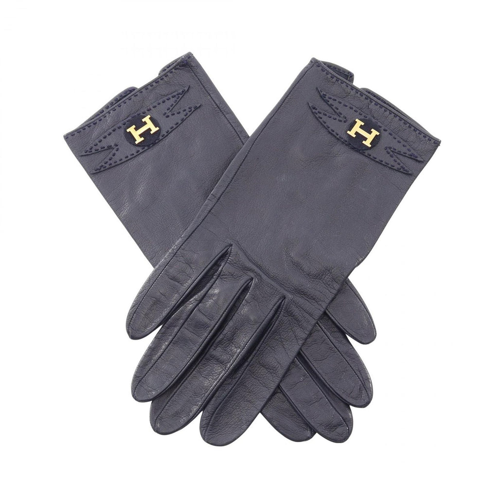 Hermes Gloves Logo Leather