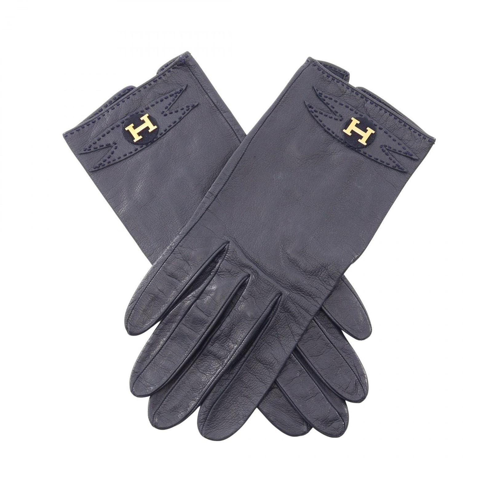 Hermes Gloves Logo Leather