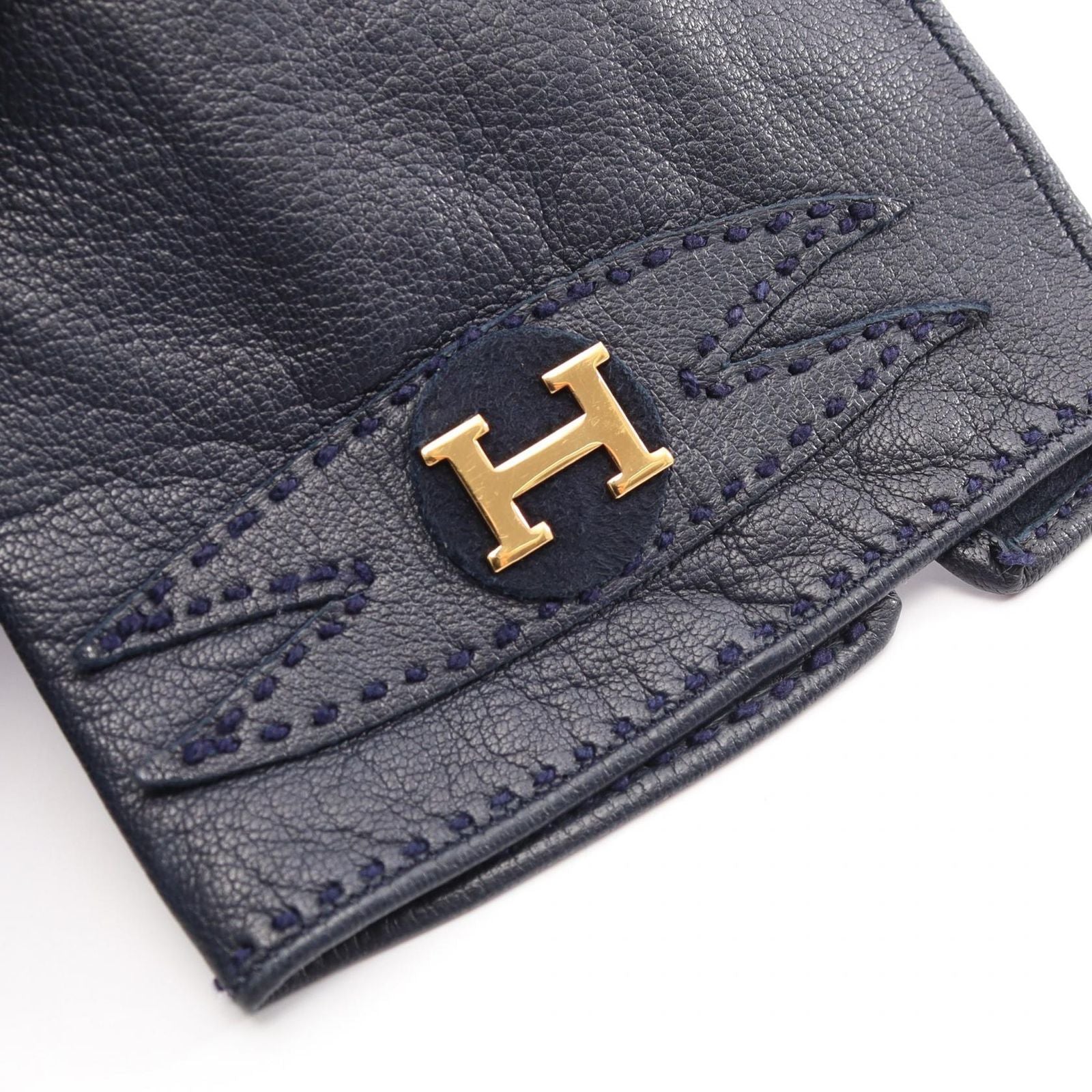 Hermes Gloves Logo Leather — view 5