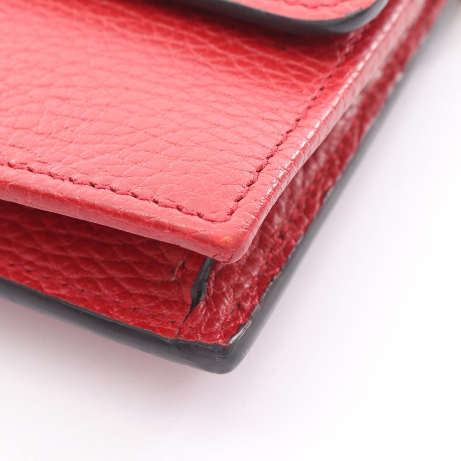 Gucci Shoulder Bag Interlocking Red Leather Chain Wallet — view 7
