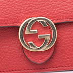 Gucci Shoulder Bag Interlocking Red Leather Chain Wallet — view 8
