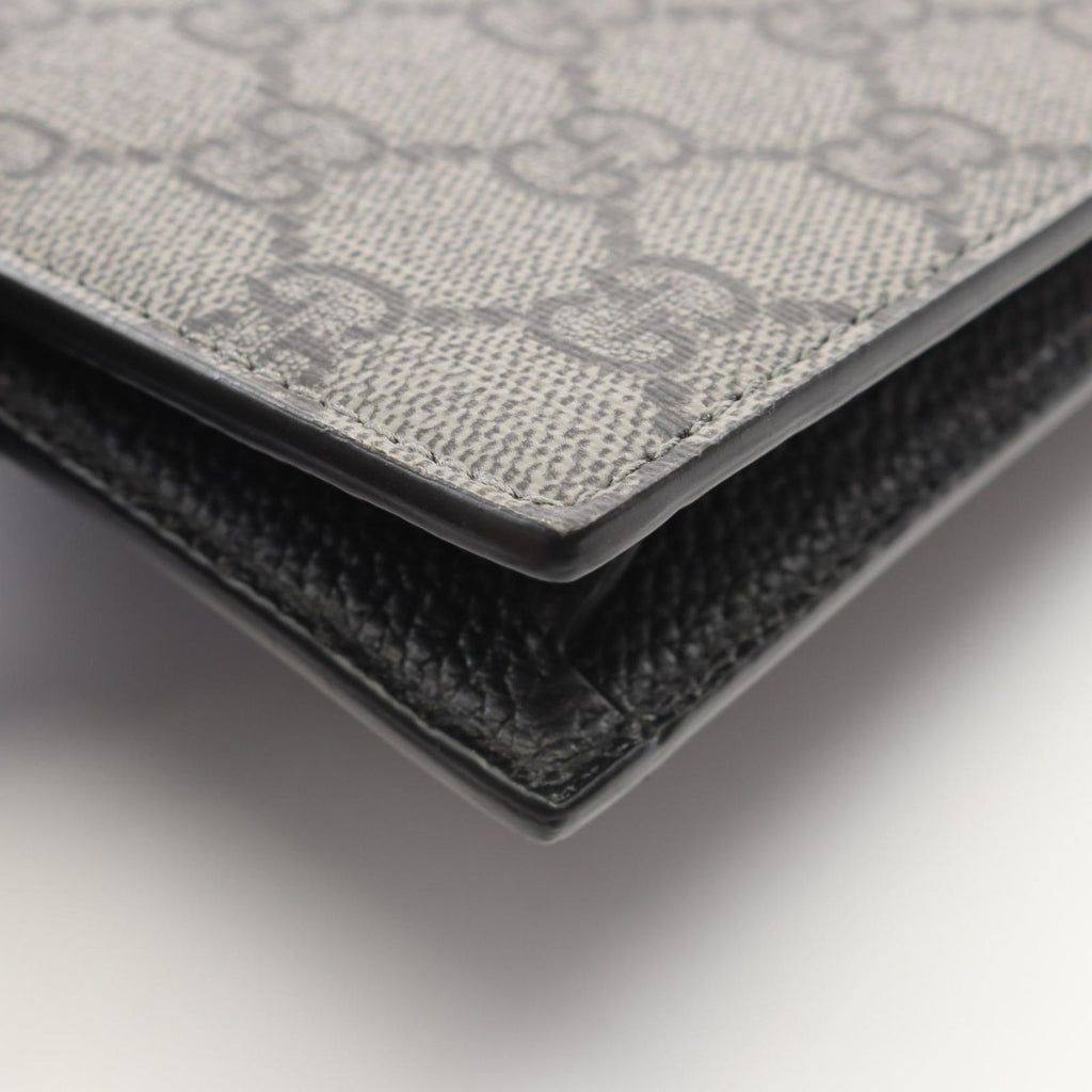 Gucci Clutch GG Supreme Gray Black Canvas Leather — view 7