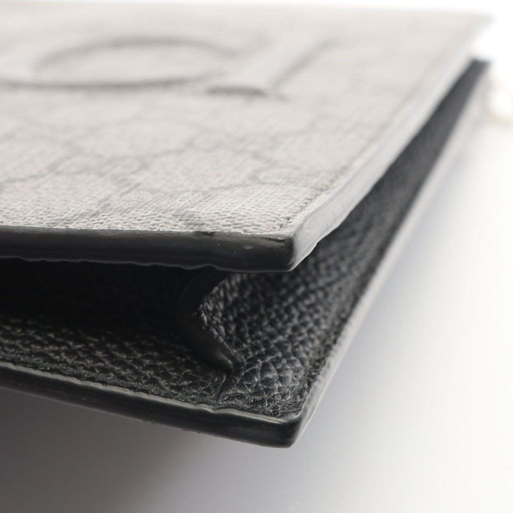 Gucci Clutch GG Supreme Gray Black Canvas Leather — view 6