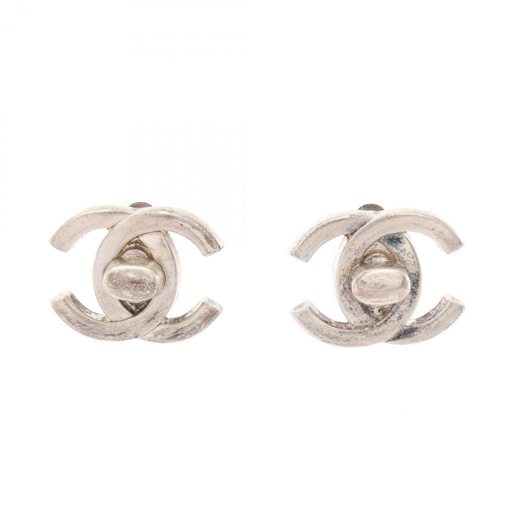 Chanel Earrings CC Logo Turnlock Motif