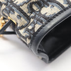 Dior Shoulder Bag 30 Montaigne Drawstring Mini Oblique Ivory Navy Canvas — view 7