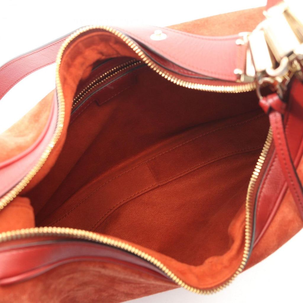 Gucci Shoulder Bag Attache 2-Way Red Green Yellow Suede Leather — view 3