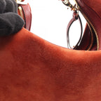 Gucci Shoulder Bag Attache 2-Way Red Green Yellow Suede Leather — view 5