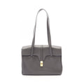 Celine Shoulder Bag Soft 16 Dark Gray Leather Saise
