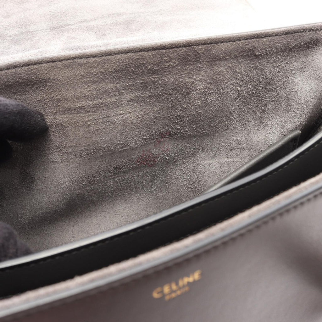 Celine Shoulder Bag Soft 16 Dark Gray Leather Saise — view 8