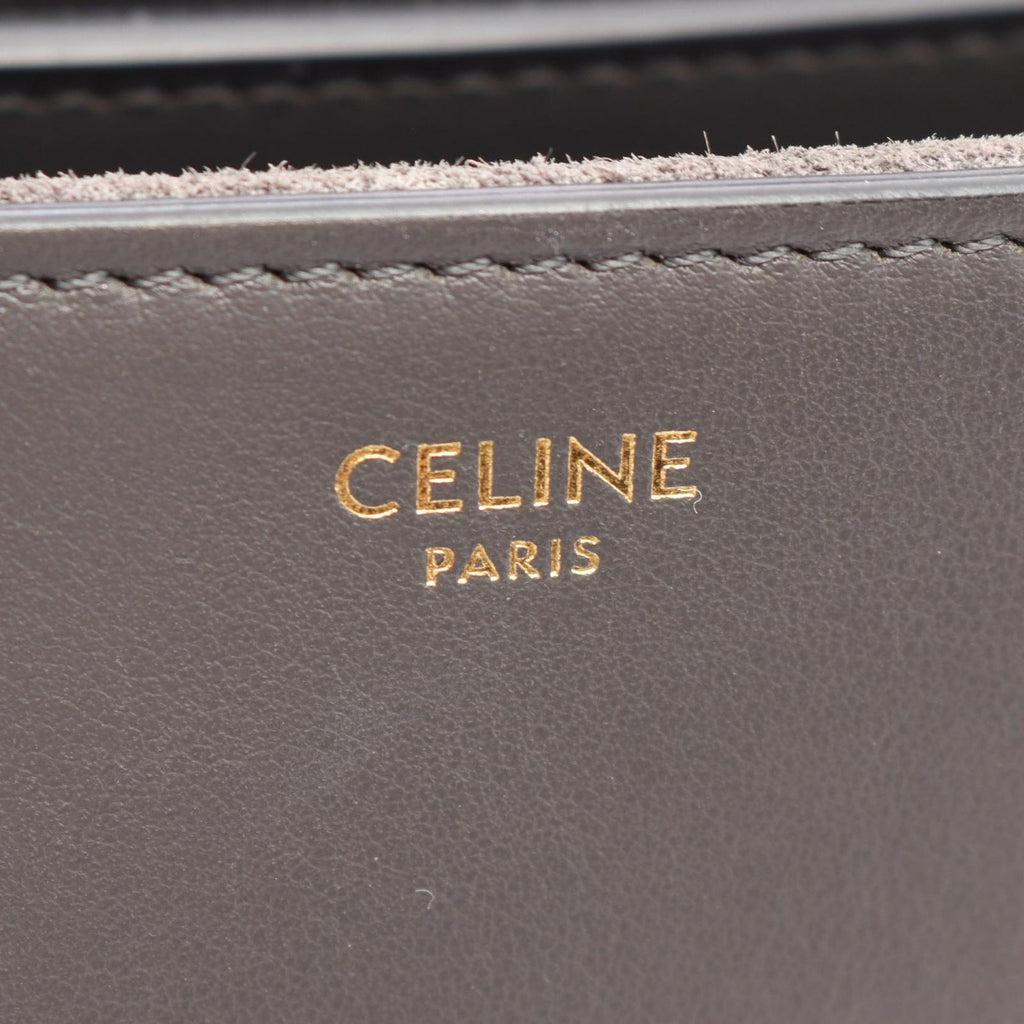 Celine Shoulder Bag Soft 16 Dark Gray Leather Saise — view 4