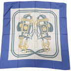 Hermes Carre 90 Brides de Gala Briddegara Silk Scarf Blue — view 8