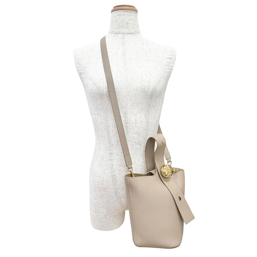 Loewe Pe Bucket Bag Mini Leather Gramgram 2-Way Beige Gold — view 2