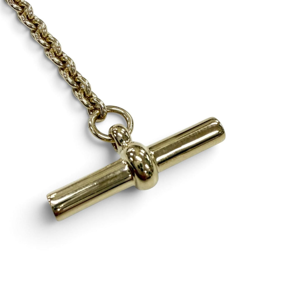 Hermes Pendant PM Buffalo Horn Chain Necklace Gold Brown — view 6