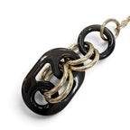 Hermes Pendant PM Buffalo Horn Chain Necklace Gold Brown — view 3