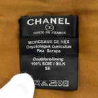Chanel Vintage Lining 100% Silk Rex Fur Tippet Shawl Brown Scarf — view 8