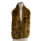 Chanel Vintage Lining 100% Silk Rex Fur Tippet Shawl Brown Scarf — view 2