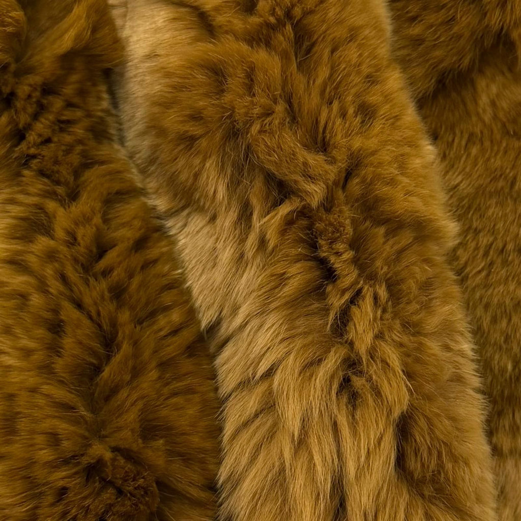 Chanel Vintage Lining 100% Silk Rex Fur Tippet Shawl Brown Scarf — view 7