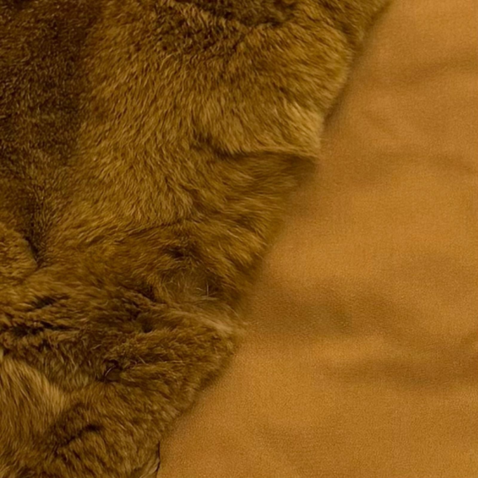 Chanel Vintage Lining 100% Silk Rex Fur Tippet Shawl Brown Scarf — view 6