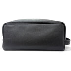 Saint Laurent Paris Grain Calfskin Logo Travel Pouch Clutch Black — view 3