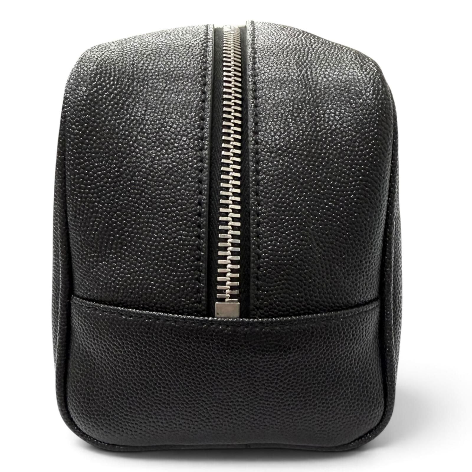 Saint Laurent Paris Grain Calfskin Logo Travel Pouch Clutch Black — view 4