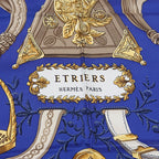 Hermes Carre 90 Etriers Silk Scarf Blue — view 7