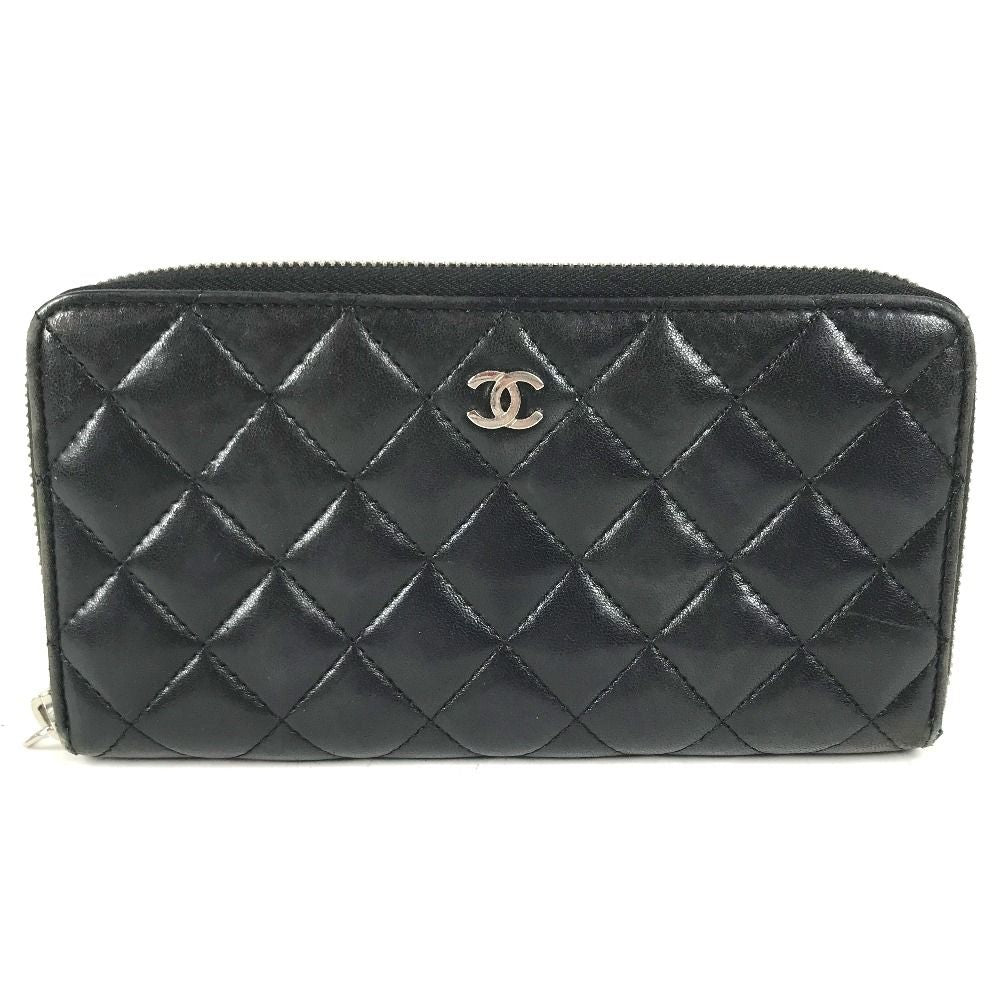 Chanel Wallet CC Logo Quilted Leather Black