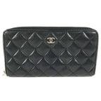 Chanel Wallet CC Logo Quilted Leather Black