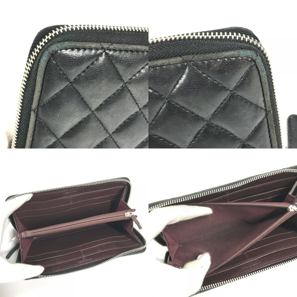 Chanel Wallet CC Logo Quilted Leather Black — view 8