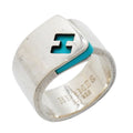 Hermes Ring Candy 925 Sterling Silver Blue