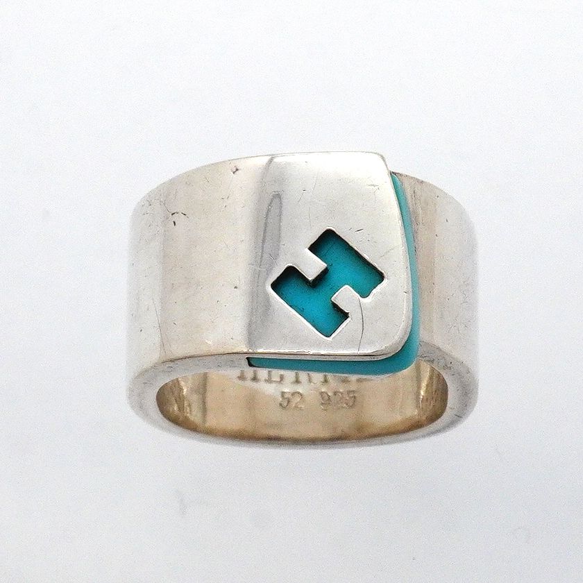 Hermes Ring Candy 925 Sterling Silver Blue — view 2