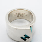 Hermes Ring Candy 925 Sterling Silver Blue — view 4