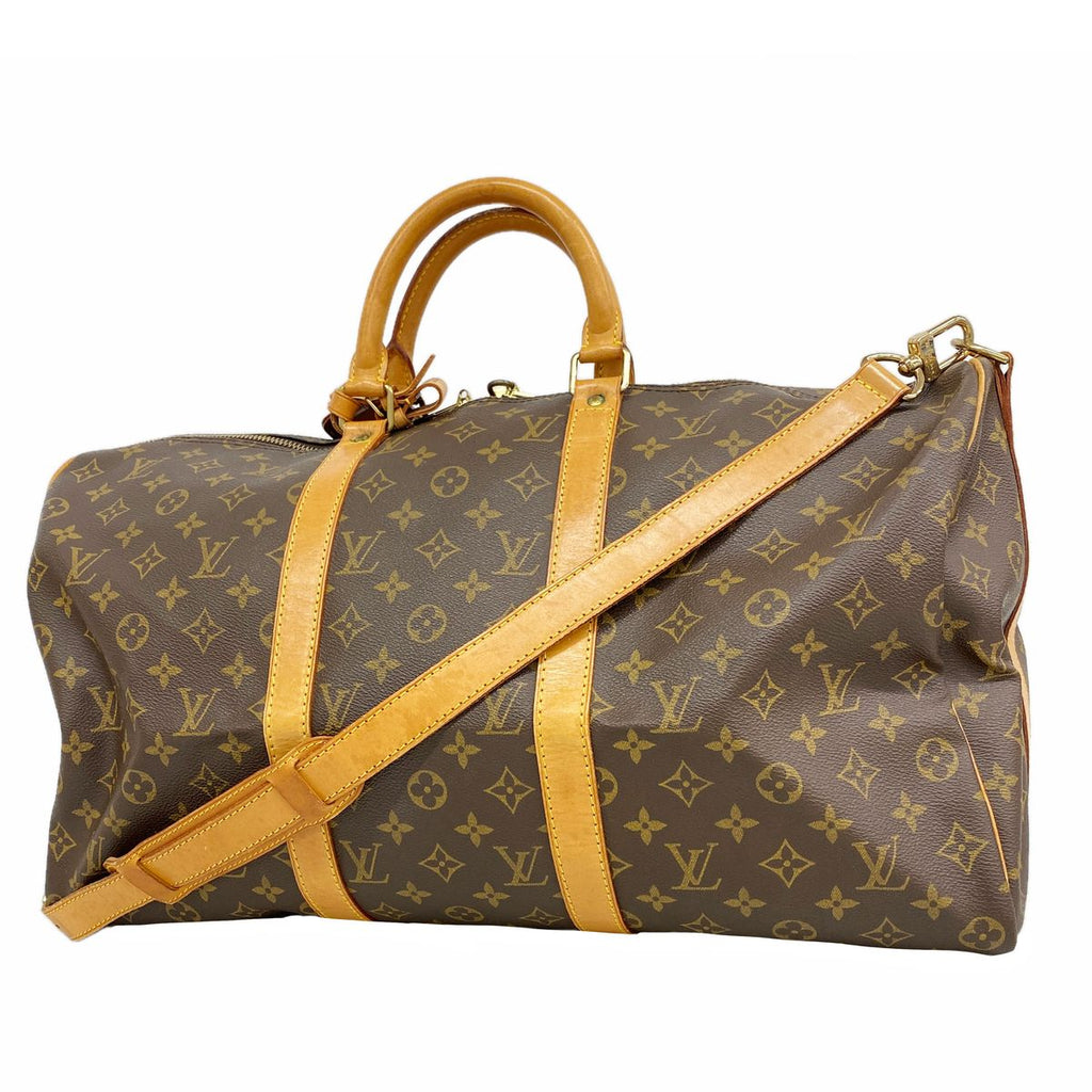 Louis Vuitton Boston Bag Monogram Keepall Bandouliere 50 Brown