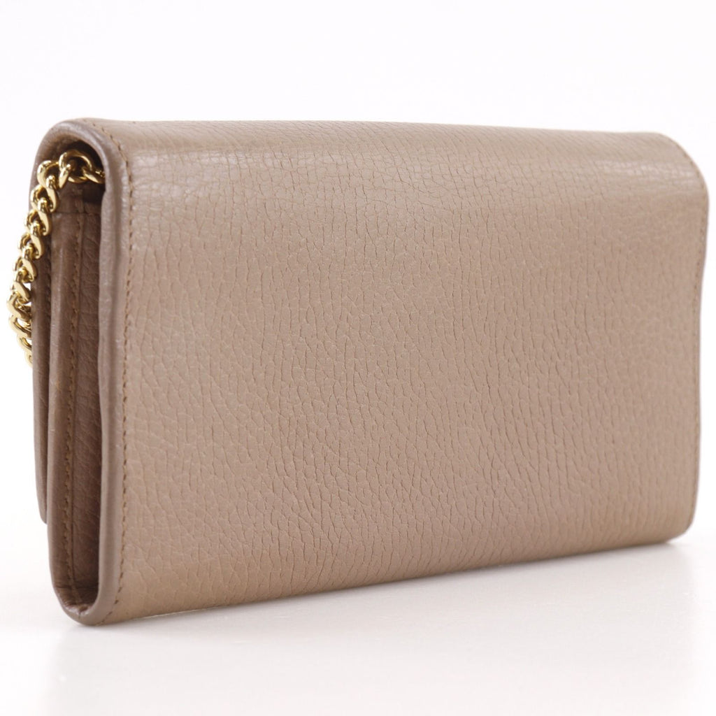 Gucci GG Marmont Calfskin Beige Chain Wallet Shoulder Bag — view 3
