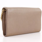 Gucci GG Marmont Calfskin Beige Chain Wallet Shoulder Bag — view 3