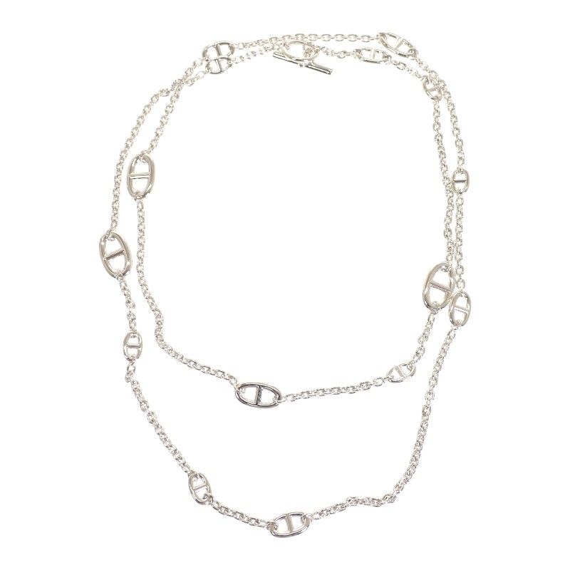 Hermes Farandole Long Necklace 925 Sterling Silver Creasing Sally Chaine