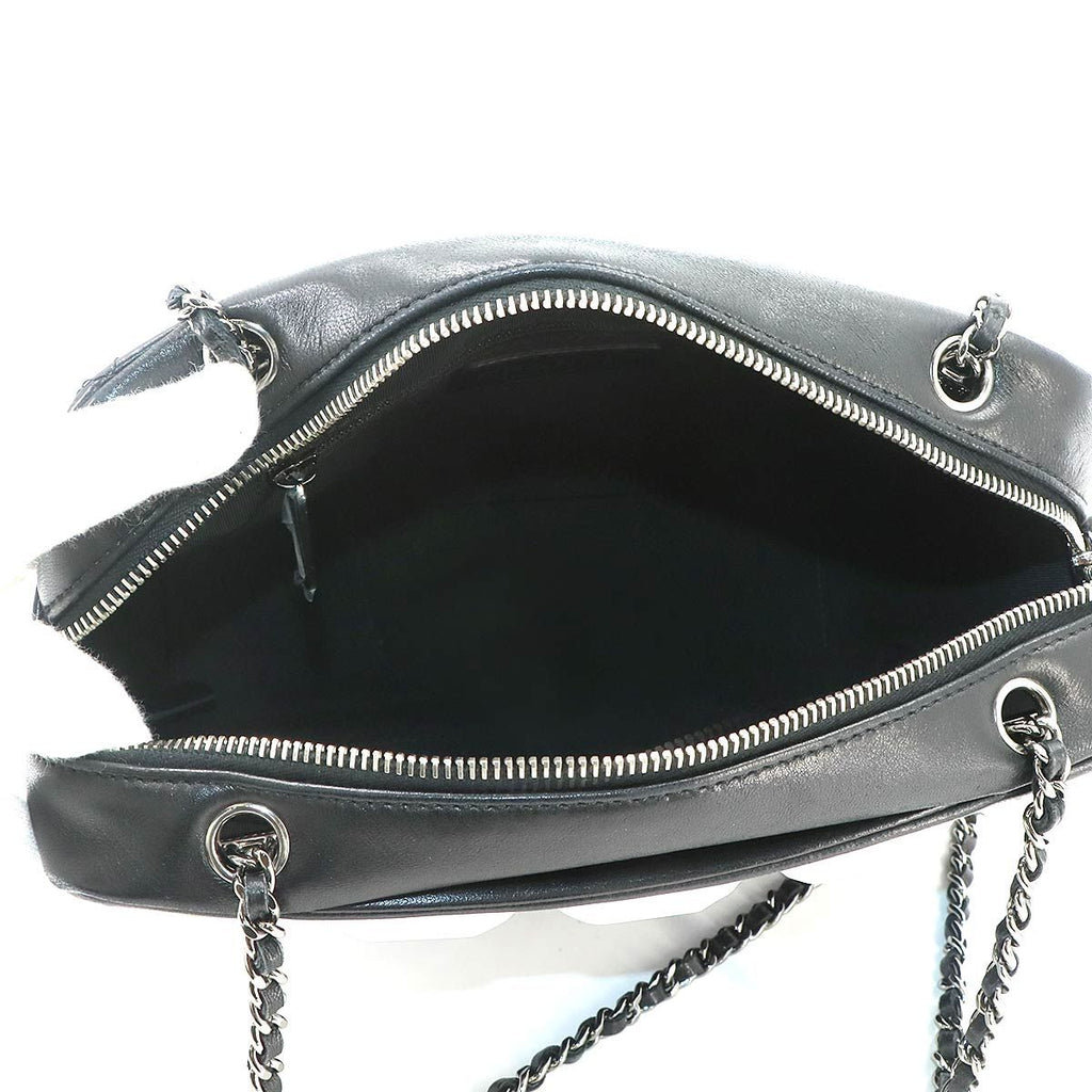 Chanel Quilted Camera Bag Chain Lambskin Plastic Black — view 7