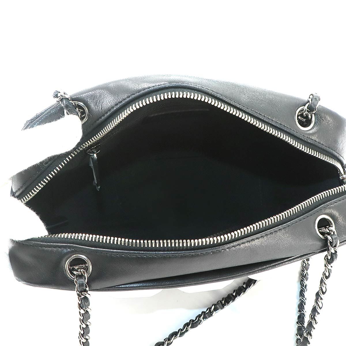 Chanel Quilted Camera Bag Chain Lambskin Plastic Black — view 7