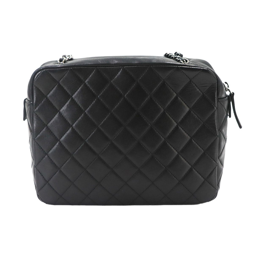 Chanel Quilted Camera Bag Chain Lambskin Plastic Black — view 3