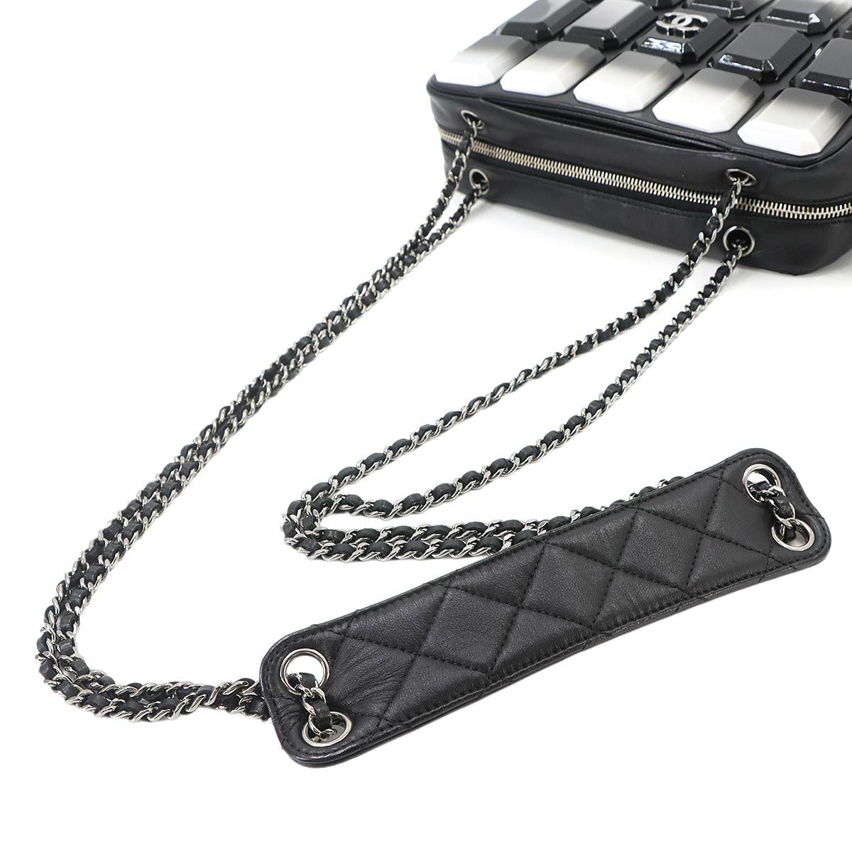 Chanel Quilted Camera Bag Chain Lambskin Plastic Black — view 6