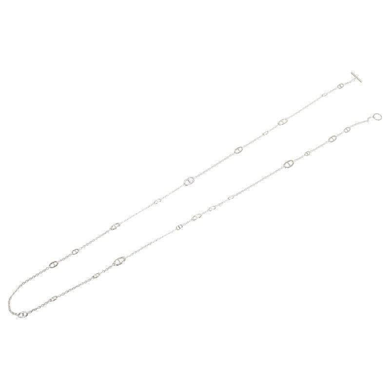Hermes Farandole Long Necklace 160 925 Sterling Silver Creasing Sally Chaine — view 3