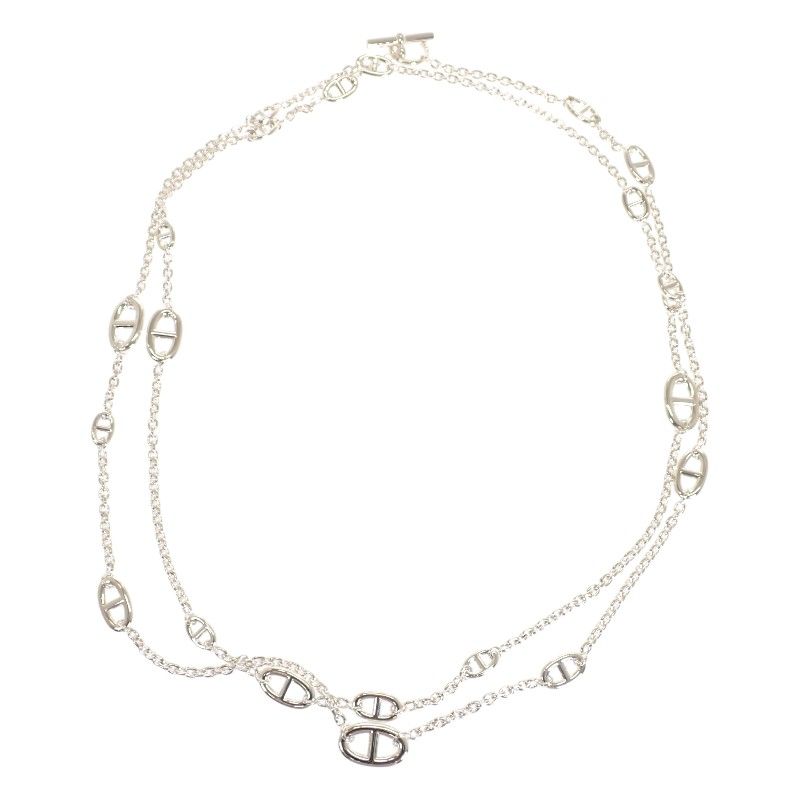 Hermes Farandole Long Necklace 160 925 Sterling Silver Creasing Sally Chaine