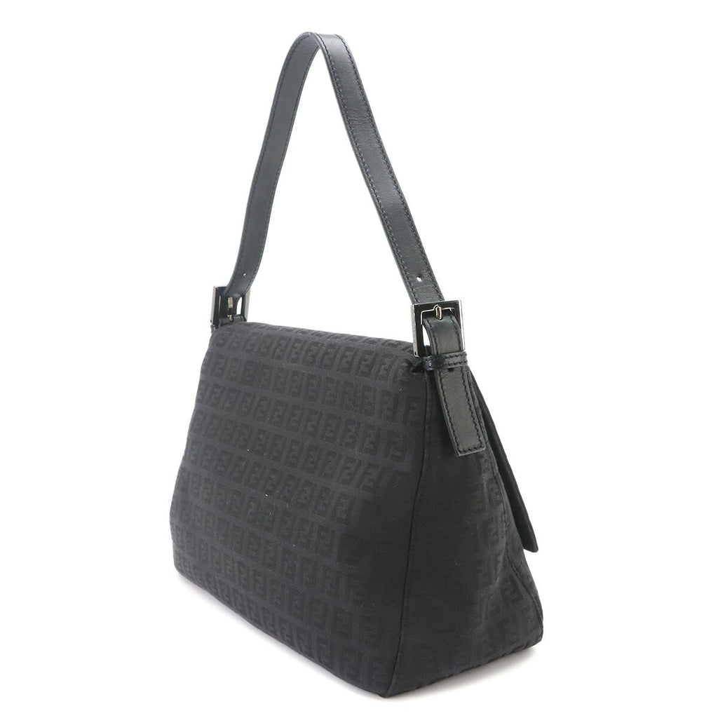 Fendi Zucchino Mamma Bucket Shoulder Bag Canvas Black Gunmetal — view 3