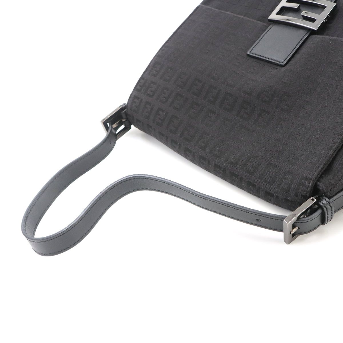 Fendi Zucchino Mamma Bucket Shoulder Bag Canvas Black Gunmetal — view 5