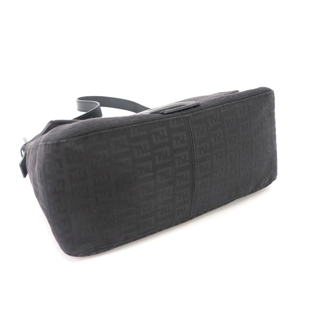 Fendi Zucchino Mamma Bucket Shoulder Bag Canvas Black Gunmetal — view 4