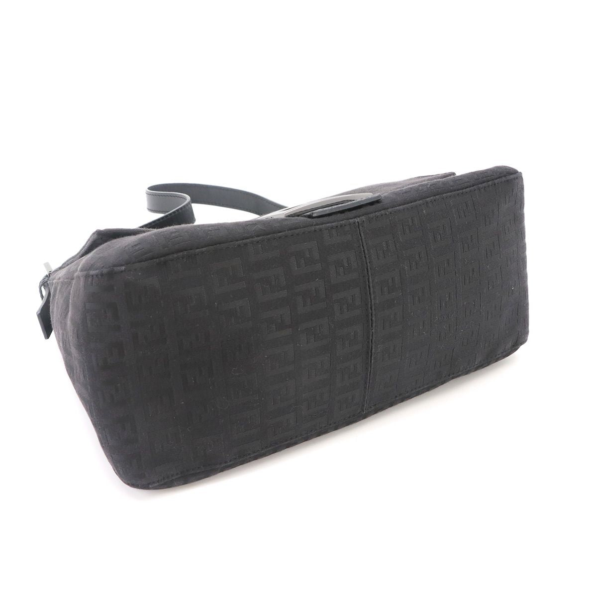 Fendi Zucchino Mamma Bucket Shoulder Bag Canvas Black Gunmetal — view 4