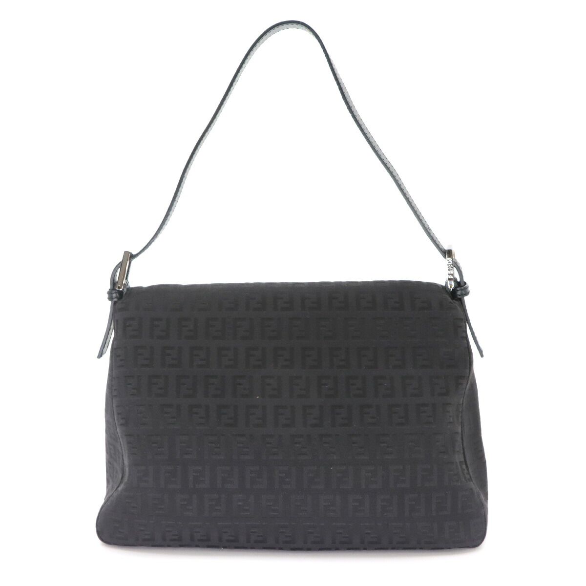 Fendi Zucchino Mamma Bucket Shoulder Bag Canvas Black Gunmetal — view 2