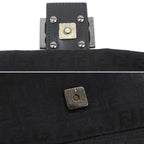 Fendi Zucchino Mamma Bucket Shoulder Bag Canvas Black Gunmetal — view 8