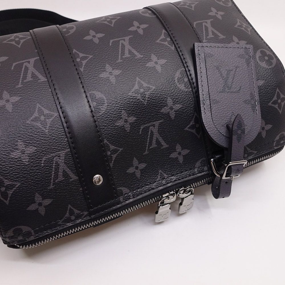 Louis Vuitton City Keepall Shoulder Bag Monogram Eclipse Reverse Black Silver — view 3
